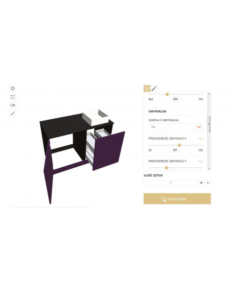 SZAFKA STOJĄCA 2 SZUFLADY + OBUDOWA PRALKI KONFIGUROWALNA