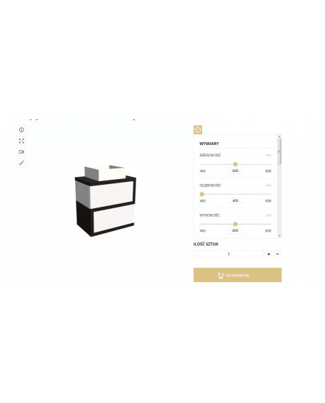 SZAFKA ŁAZIENKOWA KONFIGUROWALNA Z SZUFLADAMI
